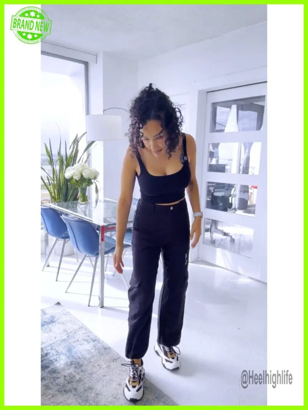 Women's High Waist Wide Leg Cargo Pants with 7 Pockets Stretchy Baggy Y2K